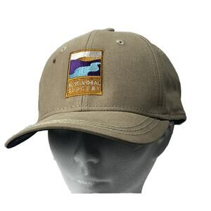 AOS Cap, Austin Oral Surgery Hat Adjustable Strapback DRI-DUCK Patch Logo Tan